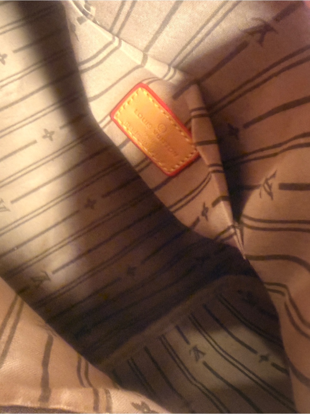 Monogram Satchel with Brown Canvas and Red-Trimmed Handles - Picture 7 of 16
